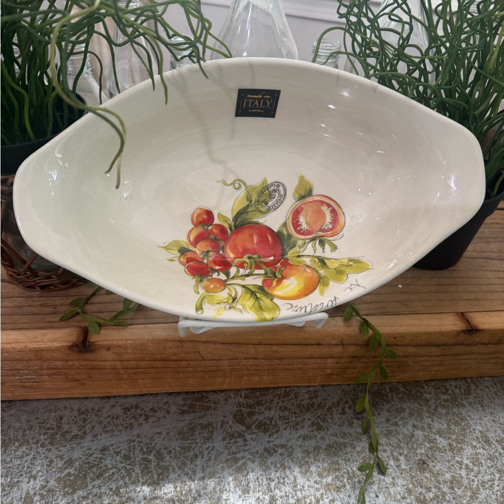 EFFETTI ITALY OBLONG PASTA “SUMMER TOMATOES” SERVING BOWL